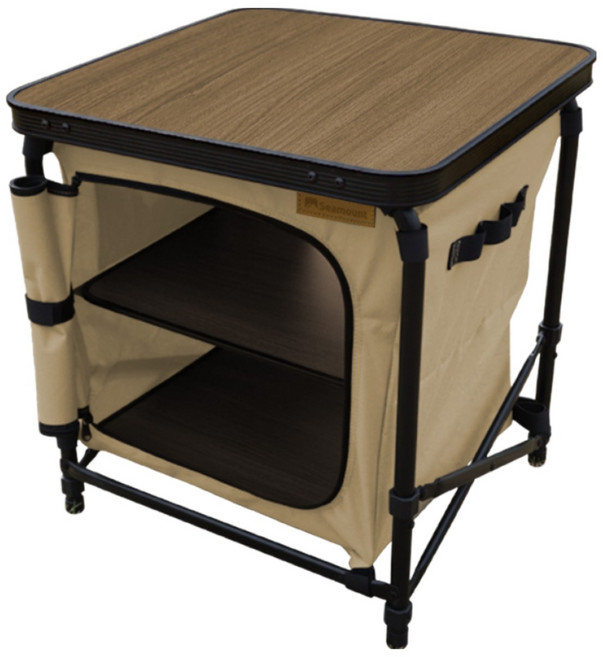 시마운트 포터블 캐비닛 캠핑 접이식 캐비넷 미니, 베이지