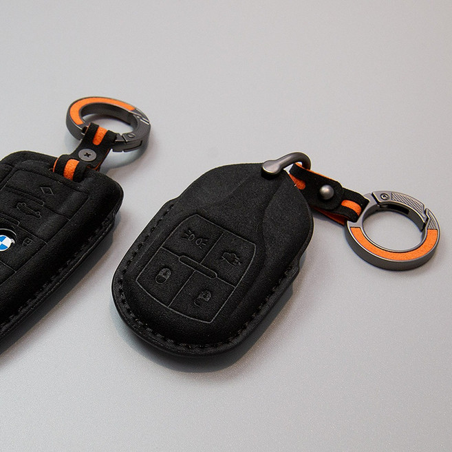 벤오토 제네시스 G70 G80 GV70 GV80 호환 알칸타라 스마트키 가죽 키케이스 6버튼 키링 키홀더 (S6-GI6B), S6-GI6B, 블랙