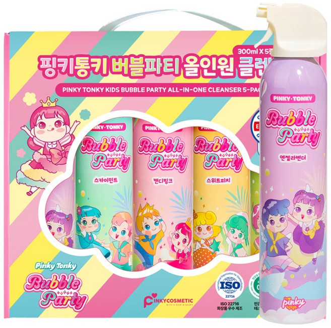 핑크공주 핑키통키 버블파티 올인원 클렌저, 300ml, 5개