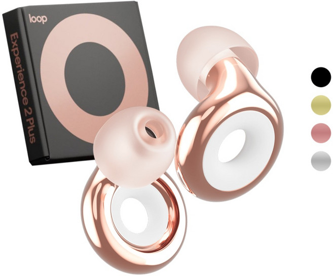 Loop 룹 이어플러그 익스피리언스 2 플러스 스포츠용 음악용 청력보호 귀마개, 1개, 로즈골드