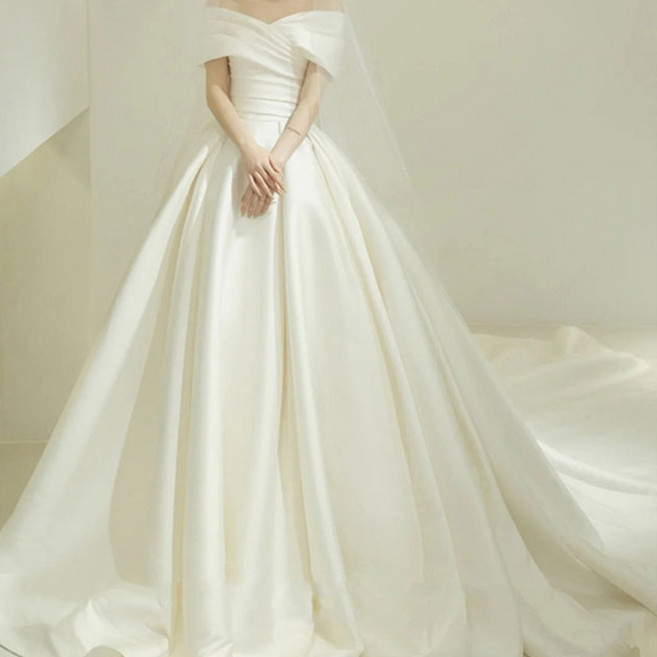 708090 신부드레스 일자라인 하이웨스트 웨딩드레스