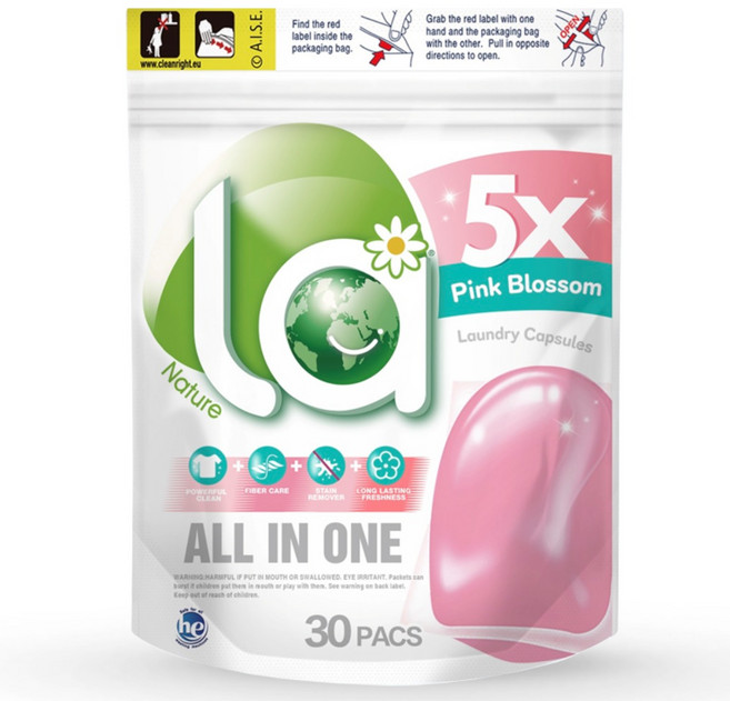 엘에이 올인원 캡슐세탁세제 핑크블라썸 30개입, 1세트