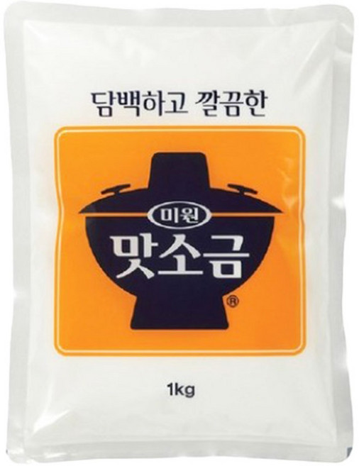 대상 미원 맛소금 1kg 국내산 정제소금 가정용 식당용 업소용 정제염 콩나물국 조리, 1개