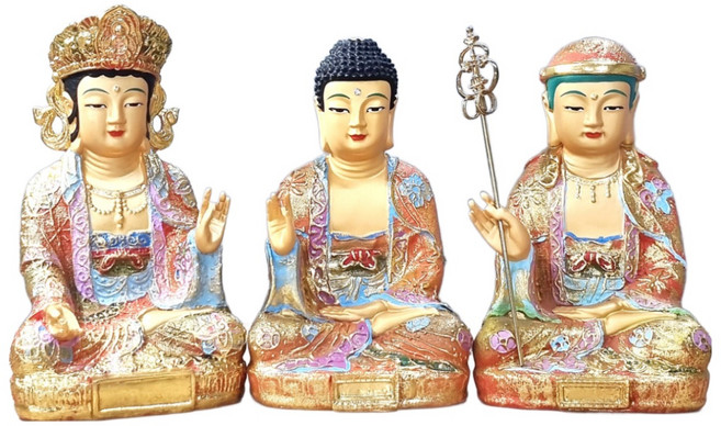 불상 미니 삼존불 관세음보살 아미타불 지장보살 석가모니, 1개