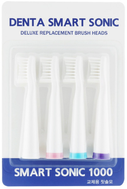 스마트소닉 1000 / 스마트소닉 1000 플러스 음파칫솔 칫솔모/리필모 [물결형/유선형], 유선형, 1세트