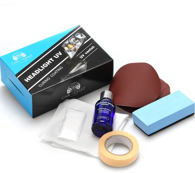 차량 전조등 복원제 셀프 수리 세트 흠집제거 연마제, 1개, 30ml