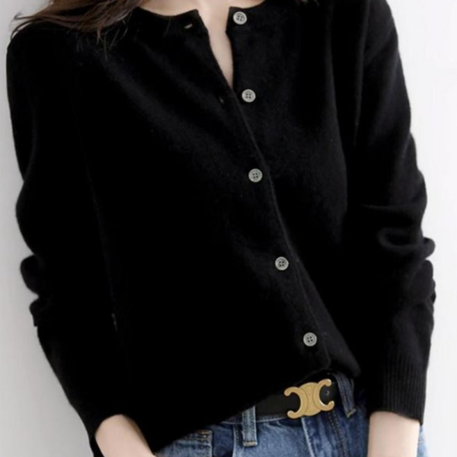 핑크셀럽 보들 라운드 니트 가디건