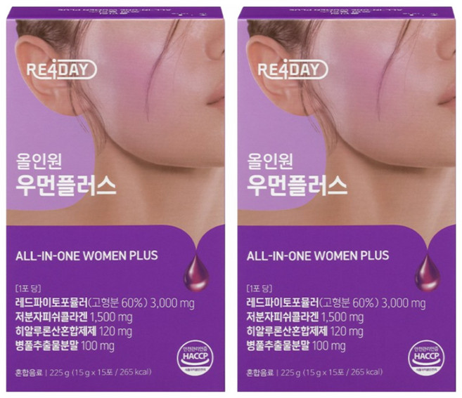 [본사 공식]리포데이 올인원 액상PDRN 우먼플러스 (30포) (15포 X2BOX), 2박스, 15회분