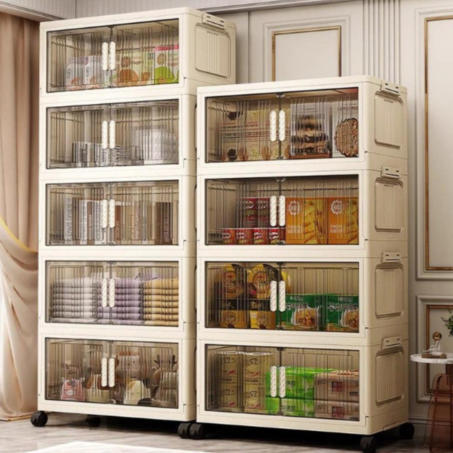 에스와이라이프 접이식 폴딩 리빙박스, 1개, 아이보리