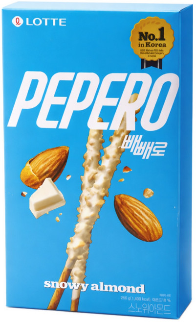 롯데 빼빼로 스노위 아몬드, 32g, 8개