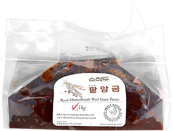 팥앙금 팥잼 국산 저당 소적두 수제 팥 앙버터 베이킹 팥빙수 재료, 2kg (PE/실속형) 소적두 팥앙금, 2kg, 1개