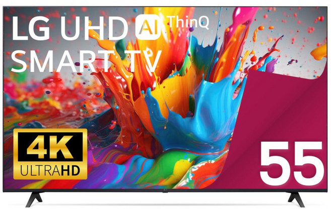 LG전자 TV 55UT7570 울트라 HD 4K 138cm(55인치) LED 스마트 티비 유튜브 넷플릭스 디즈니 미러링, 고객직접설치, 스탠드형