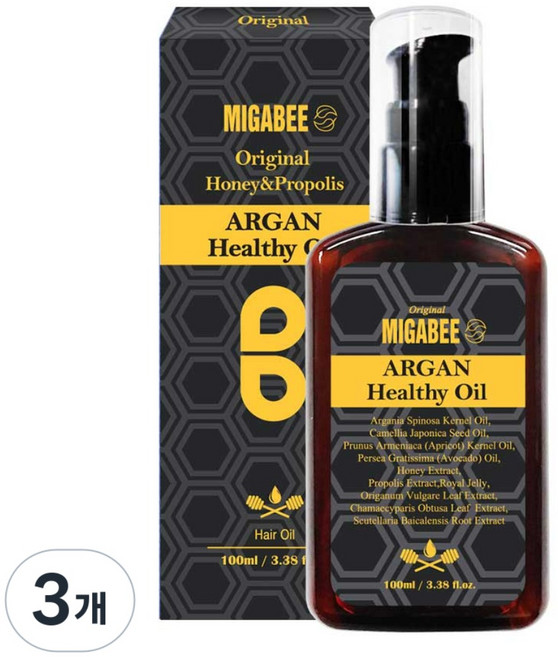 미가비 허니 헬씨 아르간 헤어오일 오리지널, 100ml, 3개
