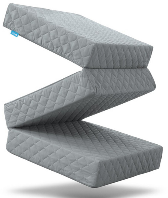 블루몽 3단 접이식 매트리스 국내생산 탄탄한 토퍼 생활방수, 그레이, 15cm, 슈퍼싱글(SS) 110x200cm