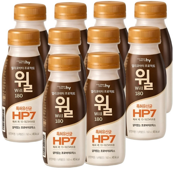 야쿠르트 헬리코박터 프로젝트 윌 오리지날, 180ml, 10개