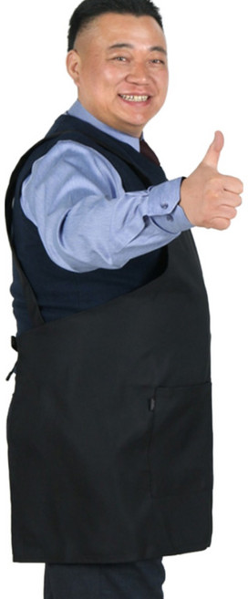 오투라이프에이프런 빅사이즈 H형 폴리 앞치마 - 벨크로타입, 블랙, 1개