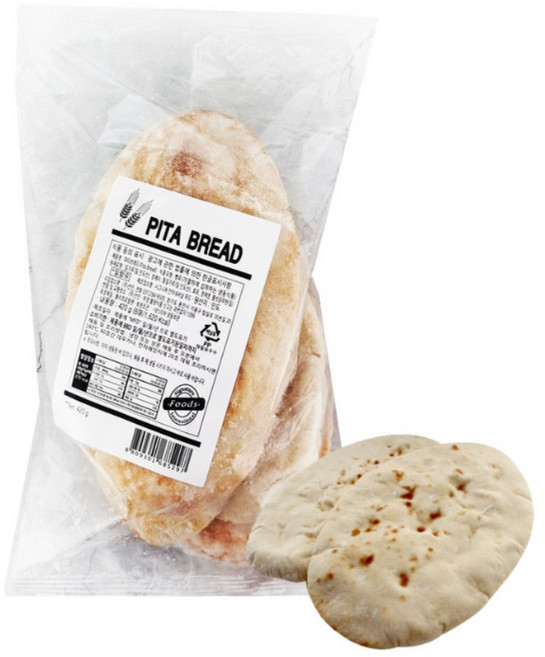 냉동 피타브레드 인도식 화덕빵 포켓빵, 12개, 70g
