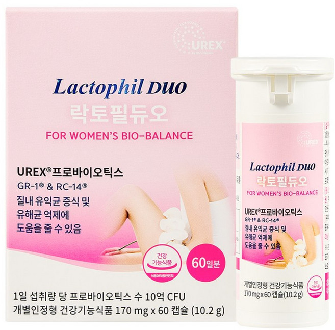 락토필듀오 덴마크 유산균 2개월분 60캡슐 국내 최초 여성 질유산균, 60정, 1개