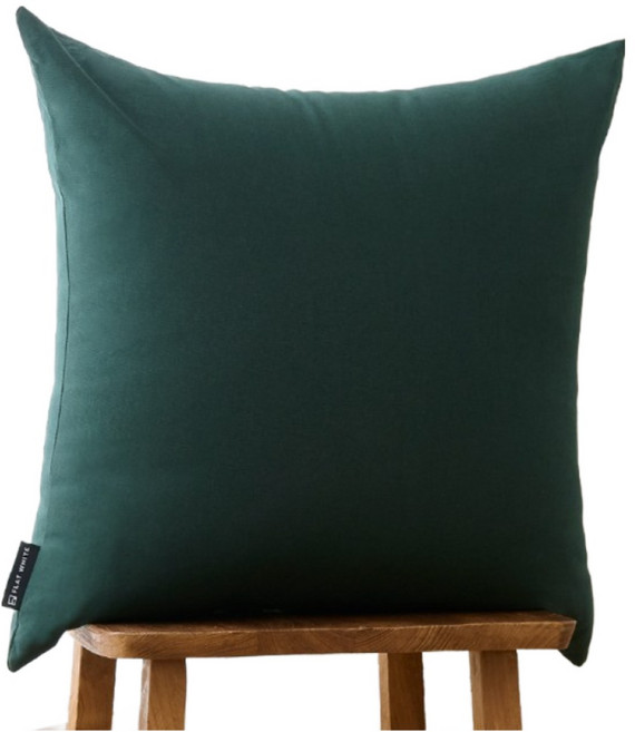 플랫화이트 빵빵하고 오래 사용하는 방수 인테리어용 쇼파 쿠션 (솜+커버), 다크그린