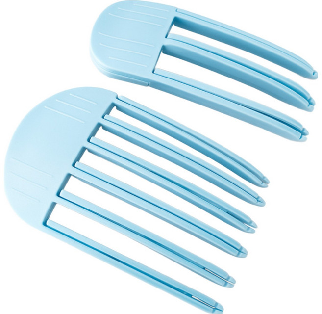 moyamoi 앞머리 정수리 볼륨 집게핀 3날+6날, 1개, 블루6날+3날