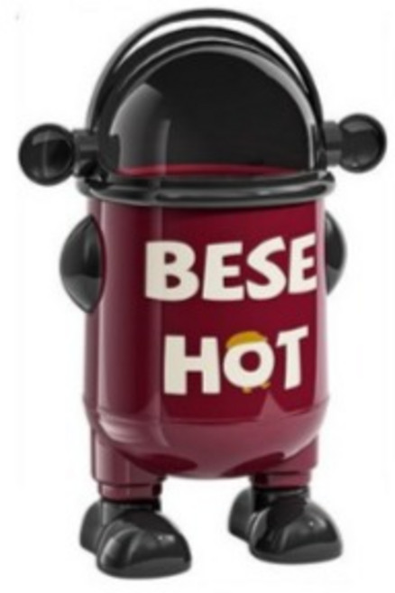 BESE HOT 機器人造型垃圾桶 大開口分類垃圾桶 滑動旋轉靜音垃圾桶, S426-紅, 1層