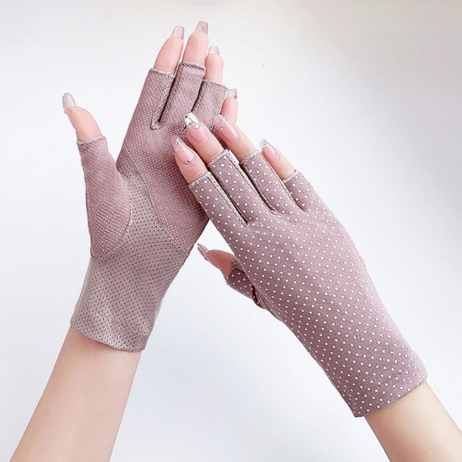 동운랩 여성용 자외선 차단 운전 장갑 봄 여름 가을 반장갑 양손세트