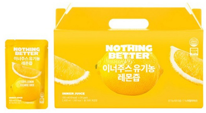 낫띵베럴 이너주스 유기농 레몬즙 (소비기한 26.06.01), 24개, 100ml