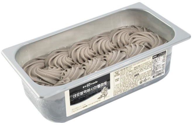 흥국 네로블랙쎄사미 흑임자 젤라또 2kg 2개 업소용 아이스크림, 2L