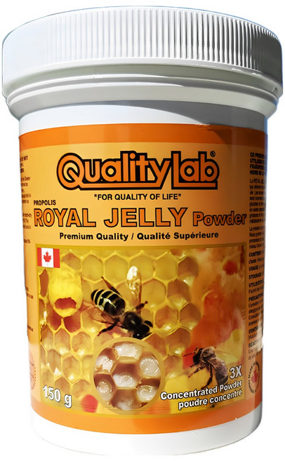 캐나다 퀄리티랩 유기농 로얄제리 3배 농축 분말 하이드록시데센산 6% 150g 약5개월분, 1개