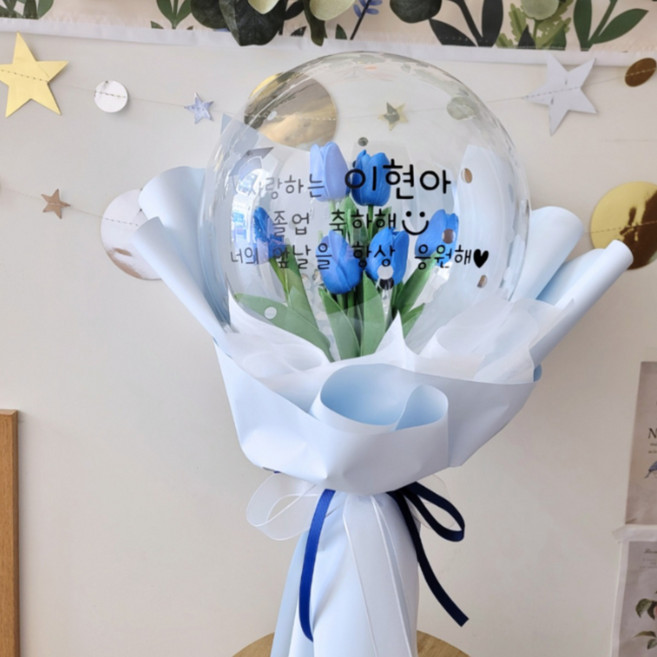 꽃풍선 튤립 졸업 생일 발표회 학예회, 튤립블루백