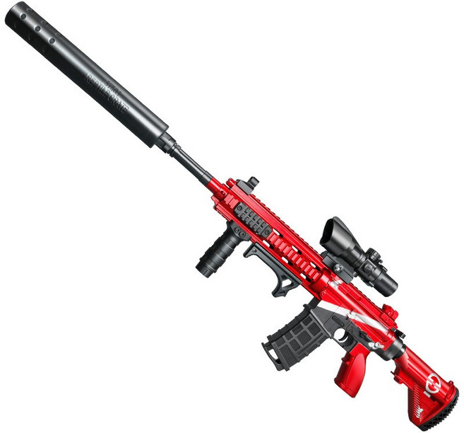 HYLSS 電動M416男孩手自一體兒童玩具自動突擊步發射軟彈槍水晶, 1個, 80釐米手動M416黑色標配+自動靶:如圖