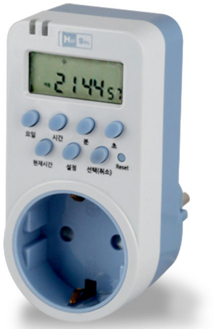 해솔전기 디지털 타이머 콘센트 무소음 회전형 자동 HC-16D