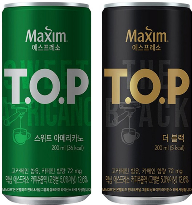 [제트스카이]맥심 티오피 스위트아메리카노 200ml 30캔 + 맥심 티오피 더블랙 200ml30캔, 1세트