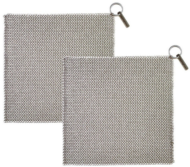 [1+1] 마마포레스트 프리미엄 316L 스테인리스 링수세미 철수세미 반영구수세미_탄냄비 불판 무쇠팬 텀블러 세척, 1세트, 2개