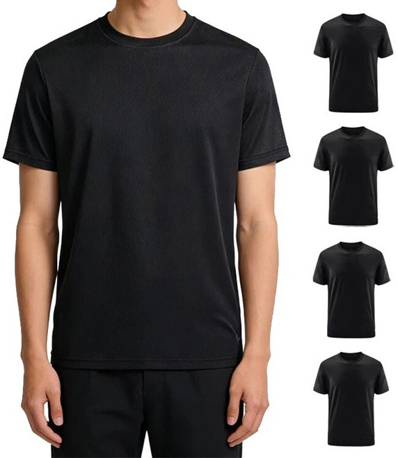 남자 기능성 반팔티셔츠 여름 아이스 쿨티 티셔츠 4P 세트 남여공용 범록(8888)