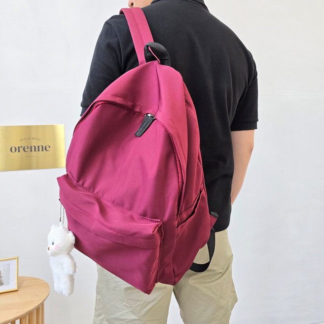 테디키링 심플 미니멀 베이직 백팩 커플가방 학생
