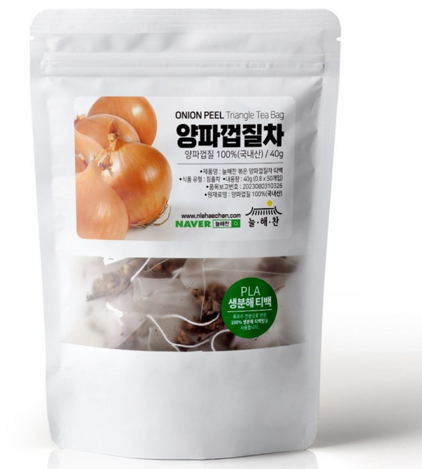 늘해찬 볶은 국산 양파껍질차 티백 전통차 허브차 삼각티백 대용량, 1개, 50개입, 800mg, 1g
