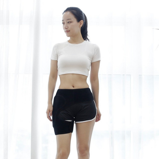 고관절보호대 패드 내장 충격흡수 지지, 블랙, 1개
