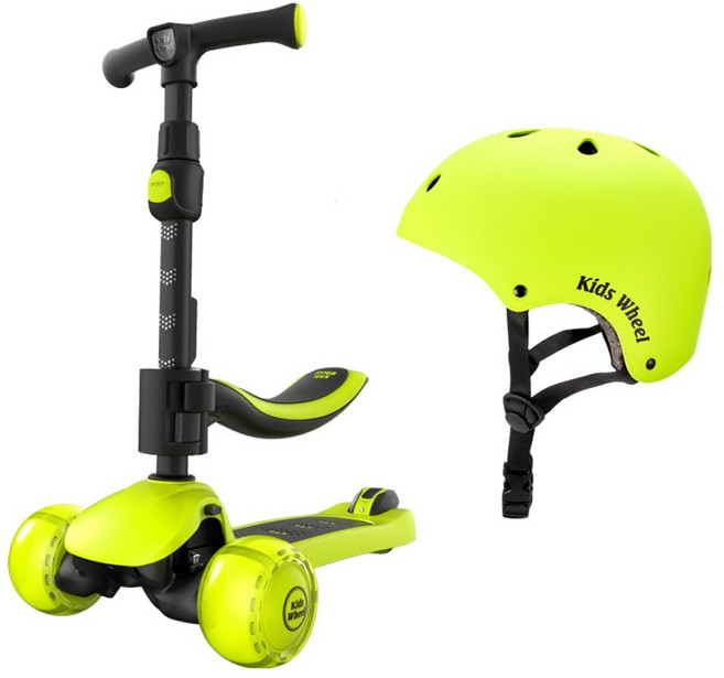아이팜 X5 유아킥보드 LED 씽씽이 안장 탈부착, 3. 스파클링라임 헬멧세트, 1개