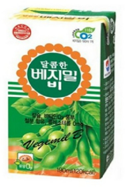 베지밀 달콤한 비 두유, 190ml, 24개