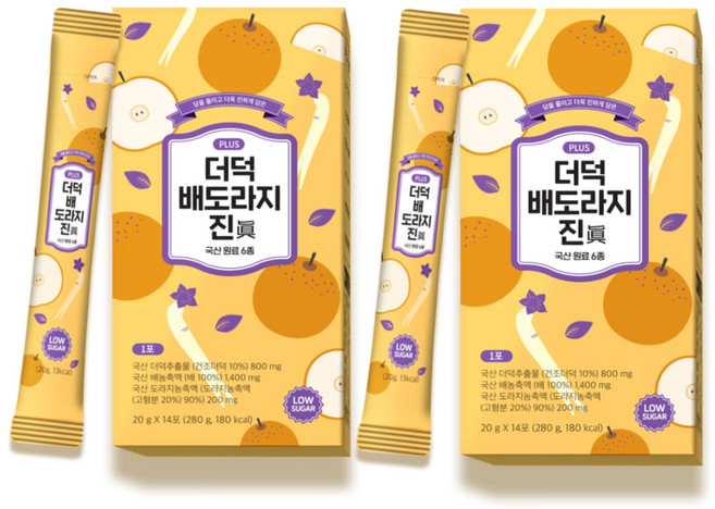 무첨가 약국 판매 국산 원료 100% 더덕 배 도라지 진 액 스틱 환절기 미세먼지 온가족 건강 관리, 2개, 280g