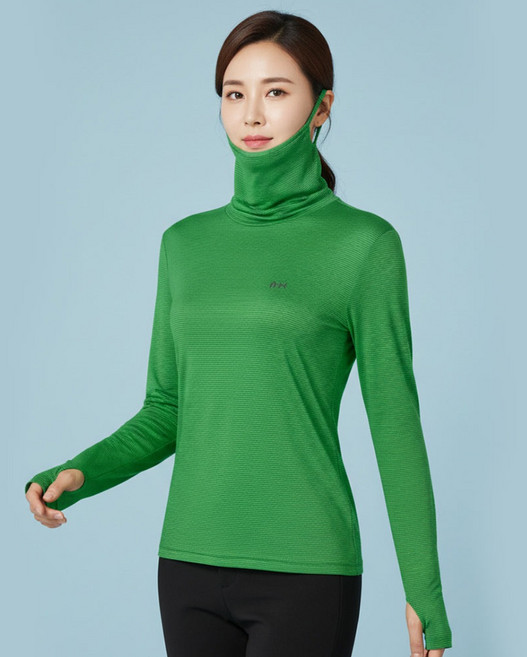 여름 여성 엄지홀 마스크 티셔츠 쿨 냉감 티 작업복 긴팔 골프이너웨어