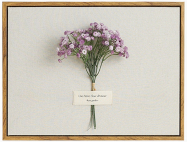 케이트가든 플라워 입체 배전함 가리개 리넨 패브릭액자+조화 세트, 소프트안개꽃 퍼플