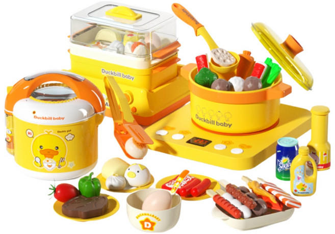 ANYOU 주방 장난감 세트 모조 요리 아동 소꿉놀이 주방기구 세트 여자아이 생일선물 여자아이, B, 1개