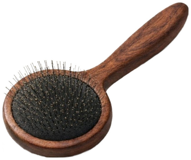 타이니무무 강아지 펫 애견 슬리커 브러쉬 전문가용 빗, 1개, 우드