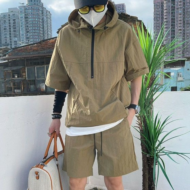 휠렉스 남성 여름 아노락 반팔 반바지 셋업 상하세트 W14