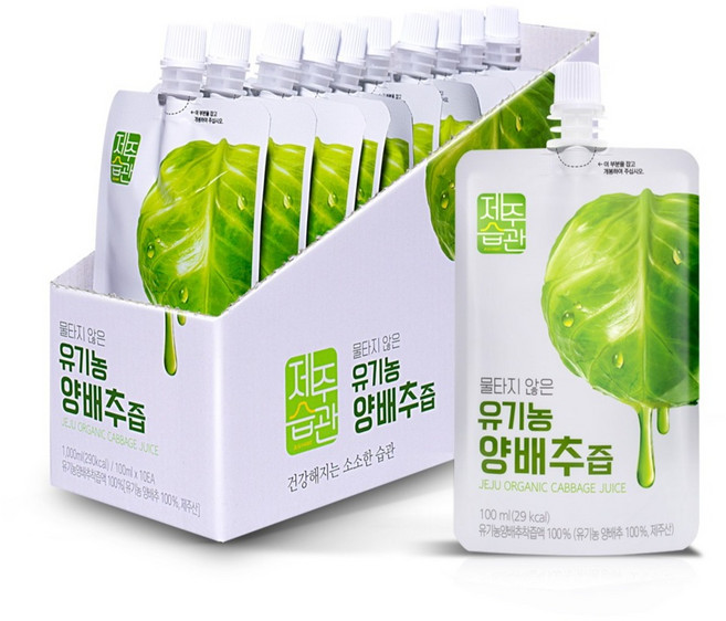 제주습관 유기농양배추즙 제주산 NFC저온착즙 100ml, 30개