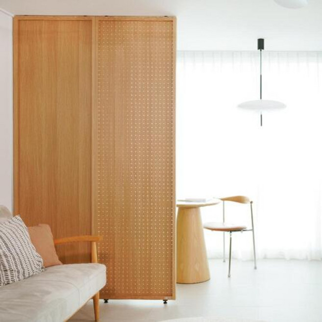 우드톡 1+1 알뜰조합 타공/무타공 가벽파티션 공간분리 인테리어 가벽파티션 가림막 칸막이, 타공637+타공637, 오크