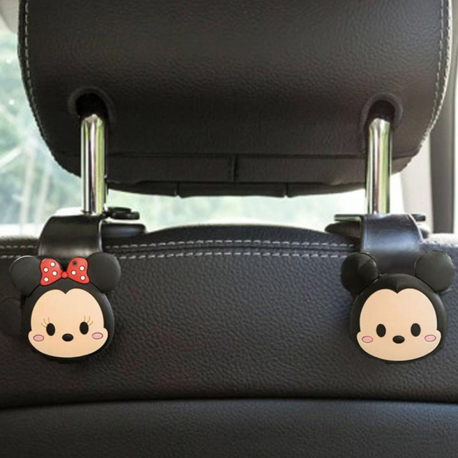 미키미니 큐티 자동차 헤드레스트 후크 행거 옷걸이 스마트폰거치대 모자 가방걸이, 큐티 걸이, 1세트