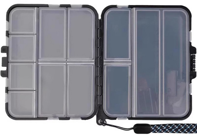 더웅 12구 양면구조 에기케이스 태클박스, 1개, 블랙